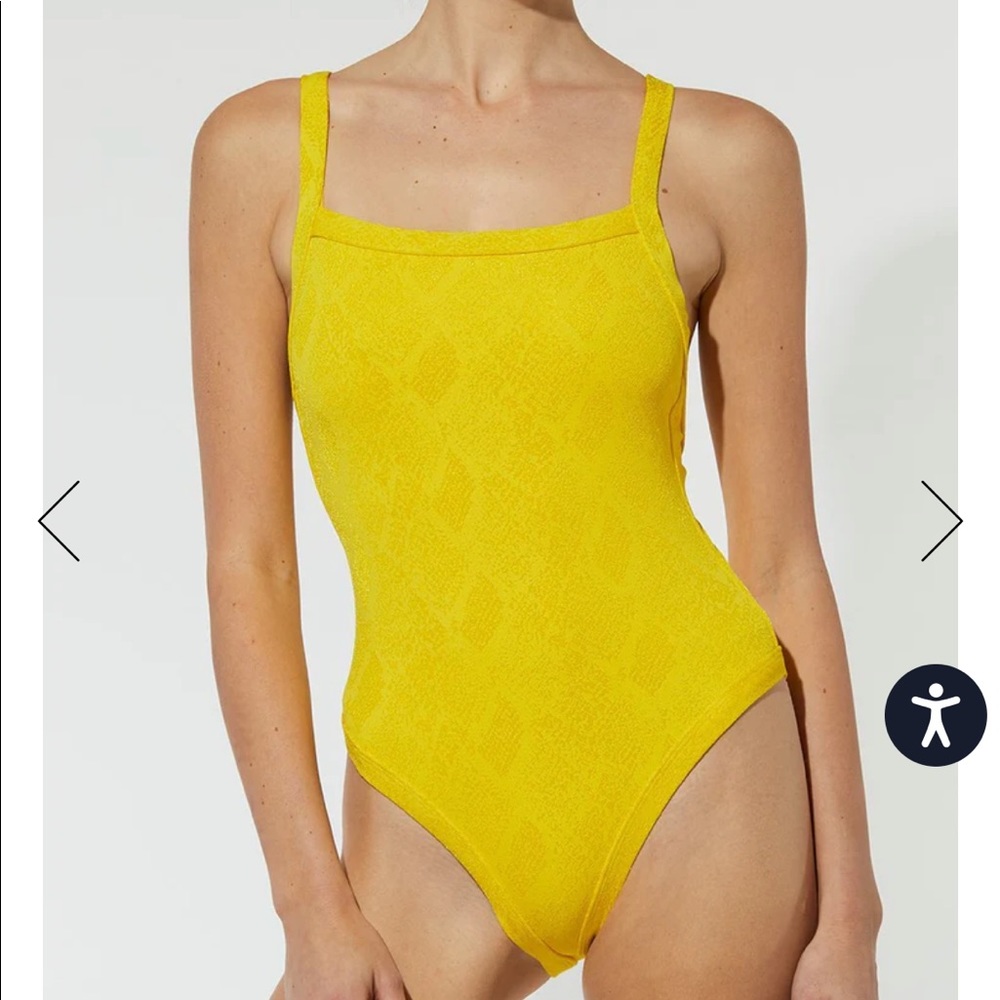 Solid & Striped yellow one piece
